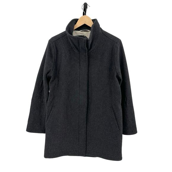 Pendleton Coat Black Womens S Wool Blend Full Zip Overcoat Collared Woolen Mills - Picture 1 of 8